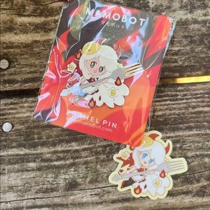 Mamobot Olette Deviled Egg Enamel Pin and Sticker Bundle